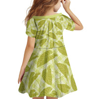 Lime Green Hawaii Kalo Palaka Motifs Family Matching Tank Maxi Dress and Hawaiian Shirt Hawaiian Taro Leaves Elegant Vibes - Polynesian Pride