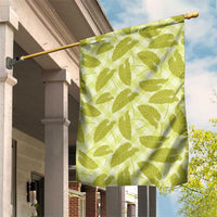 Lime Green Hawaii Kalo Palaka Motifs Garden Flag Hawaiian Taro Leaves Elegant Vibes - Polynesian Pride