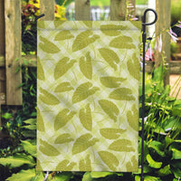 Lime Green Hawaii Kalo Palaka Motifs Garden Flag Hawaiian Taro Leaves Elegant Vibes - Polynesian Pride