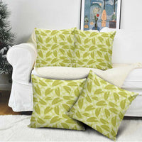 Lime Green Hawaii Kalo Palaka Motifs Pillow Cover Hawaiian Taro Leaves Elegant Vibes - Polynesian Pride