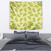 Lime Green Hawaii Kalo Palaka Motifs Tapestry Hawaiian Taro Leaves Elegant Vibes - Polynesian Pride
