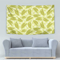 Lime Green Hawaii Kalo Palaka Motifs Tapestry Hawaiian Taro Leaves Elegant Vibes - Polynesian Pride
