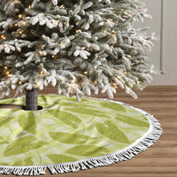 Lime Green Hawaii Kalo Palaka Motifs Tree Skirt Hawaiian Taro Leaves Elegant Vibes - Polynesian Pride