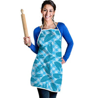Blue Hawaii Kalo Palaka Motifs Apron Hawaiian Taro Leaves Elegant Vibes - Polynesian Pride
