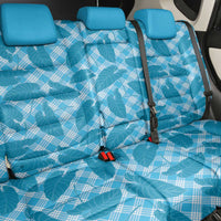 Blue Hawaii Kalo Palaka Motifs Back Car Seat Cover Hawaiian Taro Leaves Elegant Vibes - Polynesian Pride