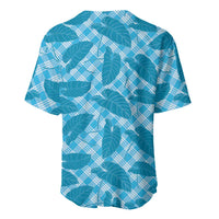 Blue Hawaii Kalo Palaka Motifs Baseball Jersey Hawaiian Taro Leaves Elegant Vibes - Polynesian Pride