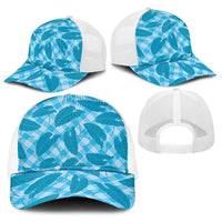 Blue Hawaii Kalo Palaka Motifs Baseball Net Cap Hawaiian Taro Leaves Elegant Vibes LT14 - Polynesian Pride