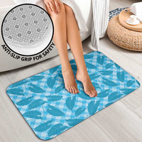 Blue Hawaii Kalo Palaka Motifs Bathroom Set Hawaiian Taro Leaves Elegant Vibes - Polynesian Pride