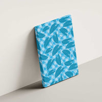 Blue Hawaii Kalo Palaka Motifs Canvas Wall Art Hawaiian Taro Leaves Elegant Vibes - Polynesian Pride