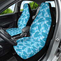 Blue Hawaii Kalo Palaka Motifs Car Seat Cover Hawaiian Taro Leaves Elegant Vibes - Polynesian Pride