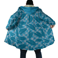Blue Hawaii Kalo Palaka Motifs Cloak Hawaiian Taro Leaves Elegant Vibes - Polynesian Pride