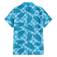 Blue Hawaii Kalo Palaka Motifs Family Matching Mermaid Dress and Hawaiian Shirt Hawaiian Taro Leaves Elegant Vibes - Polynesian Pride