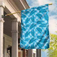 Blue Hawaii Kalo Palaka Motifs Garden Flag Hawaiian Taro Leaves Elegant Vibes - Polynesian Pride
