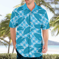 Blue Hawaii Kalo Palaka Motifs Hawaiian Shirt Hawaiian Taro Leaves Elegant Vibes - Polynesian Pride