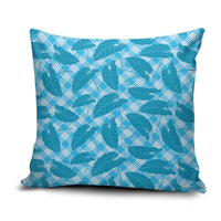 Blue Hawaii Kalo Palaka Motifs Pillow Cover Hawaiian Taro Leaves Elegant Vibes - Polynesian Pride