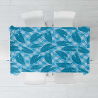 Blue Hawaii Kalo Palaka Motifs Tablecloth Hawaiian Taro Leaves Elegant Vibes - Polynesian Pride