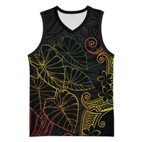 Aloha Hawaii Kalo Basketball Jersey Reggae Taro Polynesian Pattern - Polynesian Pride