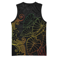 Aloha Hawaii Kalo Basketball Jersey Reggae Taro Polynesian Pattern - Polynesian Pride