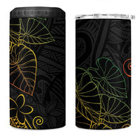 Aloha Hawaii Kalo 4 in 1 Can Cooler Tumbler Reggae Taro Polynesian Pattern - Polynesian Pride