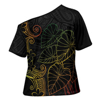 Aloha Hawaii Kalo Cross Shoulder Shirt Reggae Taro Polynesian Pattern LT14 - Polynesian Pride
