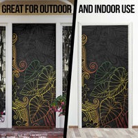 Aloha Hawaii Kalo Door Cover Reggae Taro Polynesian Pattern - Polynesian Pride