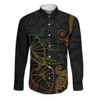 Aloha Hawaii Kalo Family Matching Long Sleeve Bodycon Dress and Hawaiian Shirt Reggae Taro Polynesian Pattern - Polynesian Pride
