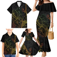 Aloha Hawaii Kalo Family Matching Mermaid Dress and Hawaiian Shirt Reggae Taro Polynesian Pattern - Polynesian Pride