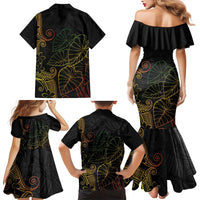 Aloha Hawaii Kalo Family Matching Mermaid Dress and Hawaiian Shirt Reggae Taro Polynesian Pattern - Polynesian Pride