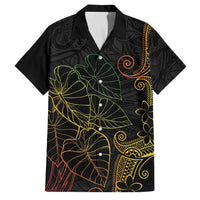 Aloha Hawaii Kalo Family Matching Off The Shoulder Long Sleeve Dress and Hawaiian Shirt Reggae Taro Polynesian Pattern - Polynesian Pride