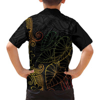 Aloha Hawaii Kalo Family Matching Off Shoulder Maxi Dress and Hawaiian Shirt Reggae Taro Polynesian Pattern - Polynesian Pride