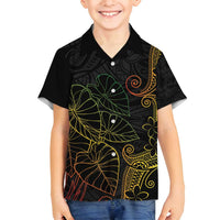 Aloha Hawaii Kalo Family Matching Puletasi and Hawaiian Shirt Reggae Taro Polynesian Pattern - Polynesian Pride