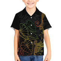 Aloha Hawaii Kalo Family Matching Summer Maxi Dress and Hawaiian Shirt Reggae Taro Polynesian Pattern - Polynesian Pride