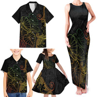 Aloha Hawaii Kalo Family Matching Tank Maxi Dress and Hawaiian Shirt Reggae Taro Polynesian Pattern - Polynesian Pride