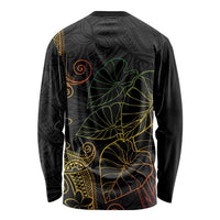 Aloha Hawaii Kalo Long Sleeve Shirt Reggae Taro Polynesian Pattern - Polynesian Pride