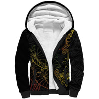 Aloha Hawaii Kalo Sherpa Hoodie Reggae Taro Polynesian Pattern - Polynesian Pride