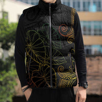 Aloha Hawaii Kalo Sleeveless Puffer Jacket Reggae Taro Polynesian Pattern - Polynesian Pride