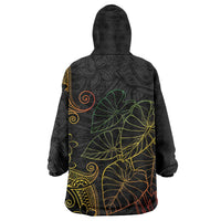 Aloha Hawaii Kalo Wearable Blanket Hoodie Reggae Taro Polynesian Pattern - Polynesian Pride