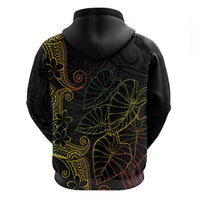 Aloha Hawaii Kalo Zip Hoodie Reggae Taro Polynesian Pattern - Polynesian Pride