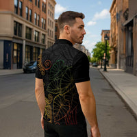 Aloha Hawaii Kalo Zipper Polo Shirt Reggae Taro Polynesian Pattern - Polynesian Pride