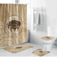 Tonga Skink Kava Bowl Bathroom Set Vintage Tongan Ngatu Pattern