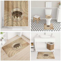 Tonga Skink Kava Bowl Bathroom Set Vintage Tongan Ngatu Pattern