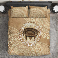 Tonga Skink Kava Bowl Bedding Set Vintage Tongan Ngatu Pattern LT14 Brown - Polynesian Pride