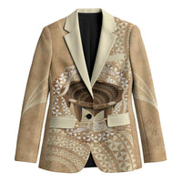 Tonga Skink Kava Bowl Blazer Vintage Tongan Ngatu Pattern