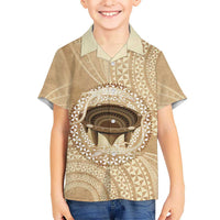 Tonga Skink Kava Bowl Hawaiian Shirt Vintage Tongan Ngatu Pattern