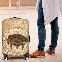 Tonga Skink Kava Bowl Luggage Cover Vintage Tongan Ngatu Pattern