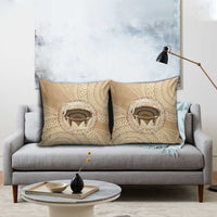 Tonga Skink Kava Bowl Pillow Cover Vintage Tongan Ngatu Pattern