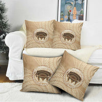 Tonga Skink Kava Bowl Pillow Cover Vintage Tongan Ngatu Pattern