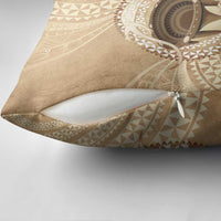 Tonga Skink Kava Bowl Pillow Cover Vintage Tongan Ngatu Pattern