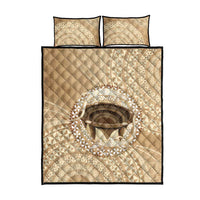Tonga Skink Kava Bowl Quilt Bed Set Vintage Tongan Ngatu Pattern
