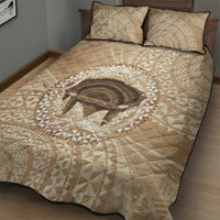 Tonga Skink Kava Bowl Quilt Bed Set Vintage Tongan Ngatu Pattern